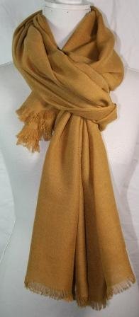 Karry gult tørklæde, 90% viscose og 10 % Lana uld. Str. 90 x 190 cm.