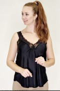 GO PRIS!!. Super flot sort top med blonde stropper. Str. One Size (Passer ogs str. L)